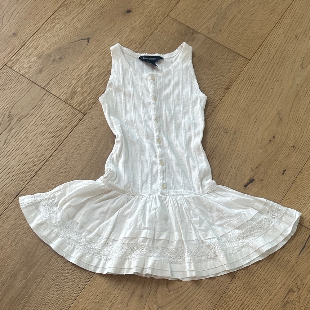 Ralph Lauren White Sleeveless Dress 5 girls